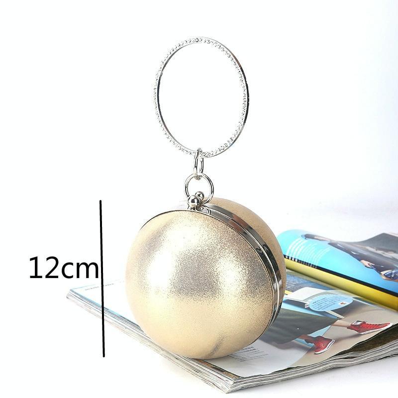 Chic Round Ball Clutch for Evening Events - Silver - Mekamart Australia