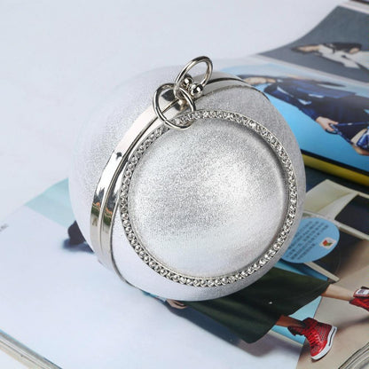Chic Round Ball Clutch for Evening Events - Silver - Mekamart Australia