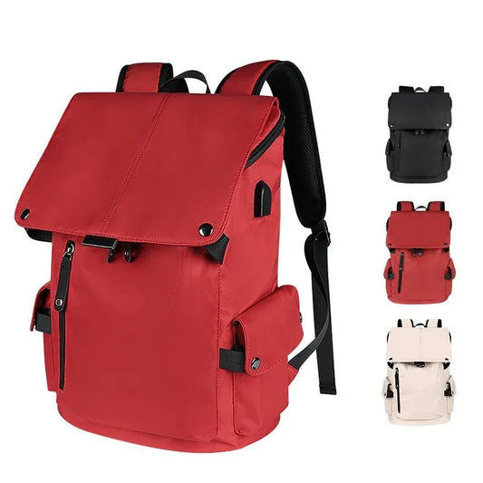 Universal Laptop Backpack With Usb Port - 13-15.6 Inch Capacity - Wine Red