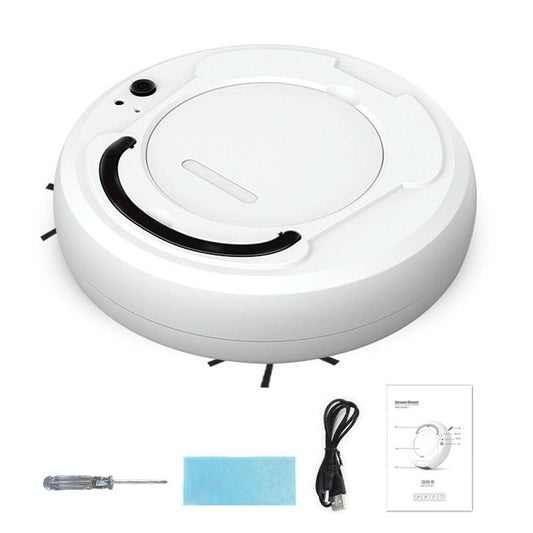 Smart 3-in-1 Robot Vacuum with Wet / Dry Mopping - Rechargeable & Auto Cleaning - Black - White