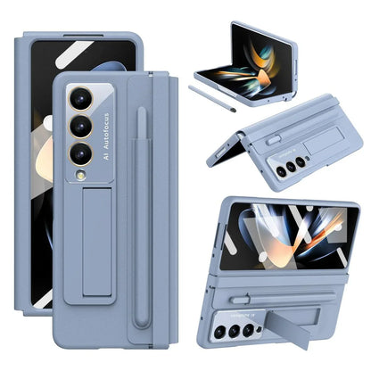 For Samsung Galaxy Z Fold4 5G Full Coverage Pc Case With Pen - Light Brown - Mekamart Australia