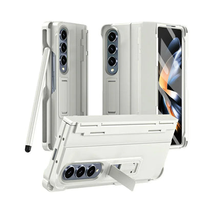 For Samsung Galaxy Z Fold4 5G Shockproof Diamond Case With Hinge And Pen - White - Mekamart Australia