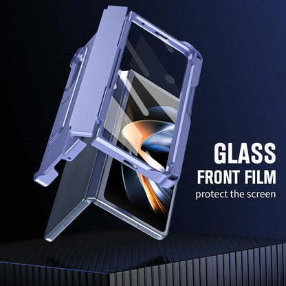 For Samsung Galaxy Z Fold4 5G Shockproof Diamond Case With Hinge And Pen - White - Mekamart Australia