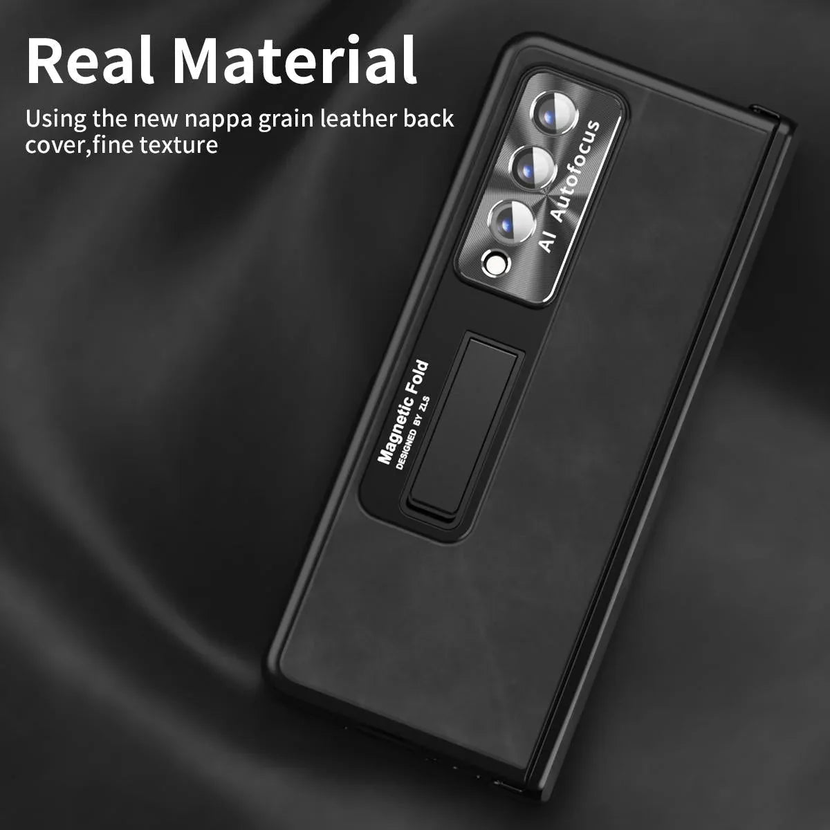 For Samsung Galaxy Z Fold4 5G Napa Texture All-In-One Phone Case - White - Mekamart Australia