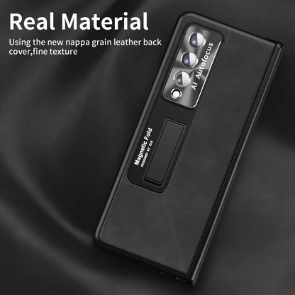 For Samsung Galaxy Z Fold4 5G Napa Texture All-In-One Phone Case - White - Mekamart Australia