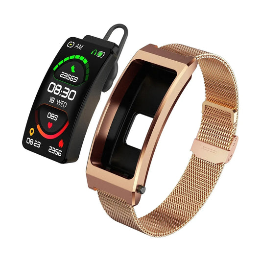 Smart Bracelet With Sleep And Oxygen Monitoring - Tft Display - Rose Gold - Mekamart Australia