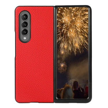 For Samsung Galaxy Z Fold4 5G Litchi Texture Case - Two Tone - Red - Mekamart Australia