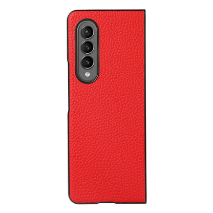 For Samsung Galaxy Z Fold4 5G Litchi Texture Case - Two Tone - Red - Mekamart Australia