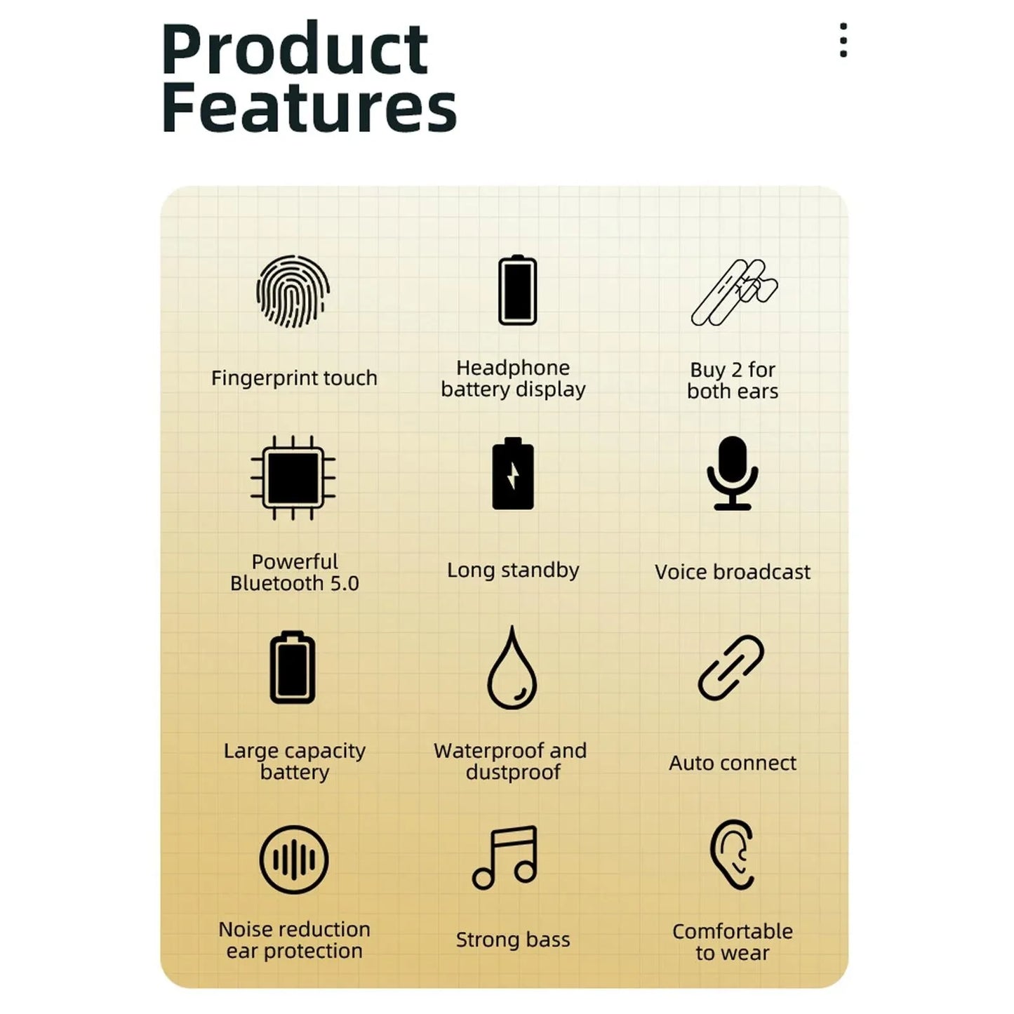 Business Style Bluetooth 5.0 Earphone with Fingerprint Touch - Silver - Mekamart Australia