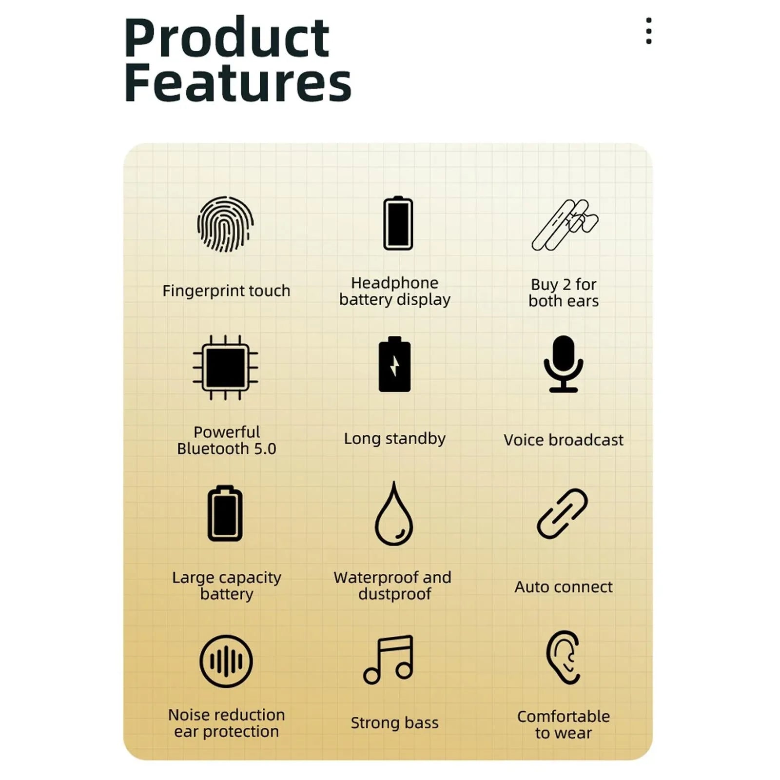 Business Style Bluetooth 5.0 Earphone with Fingerprint Touch - Silver - Mekamart Australia