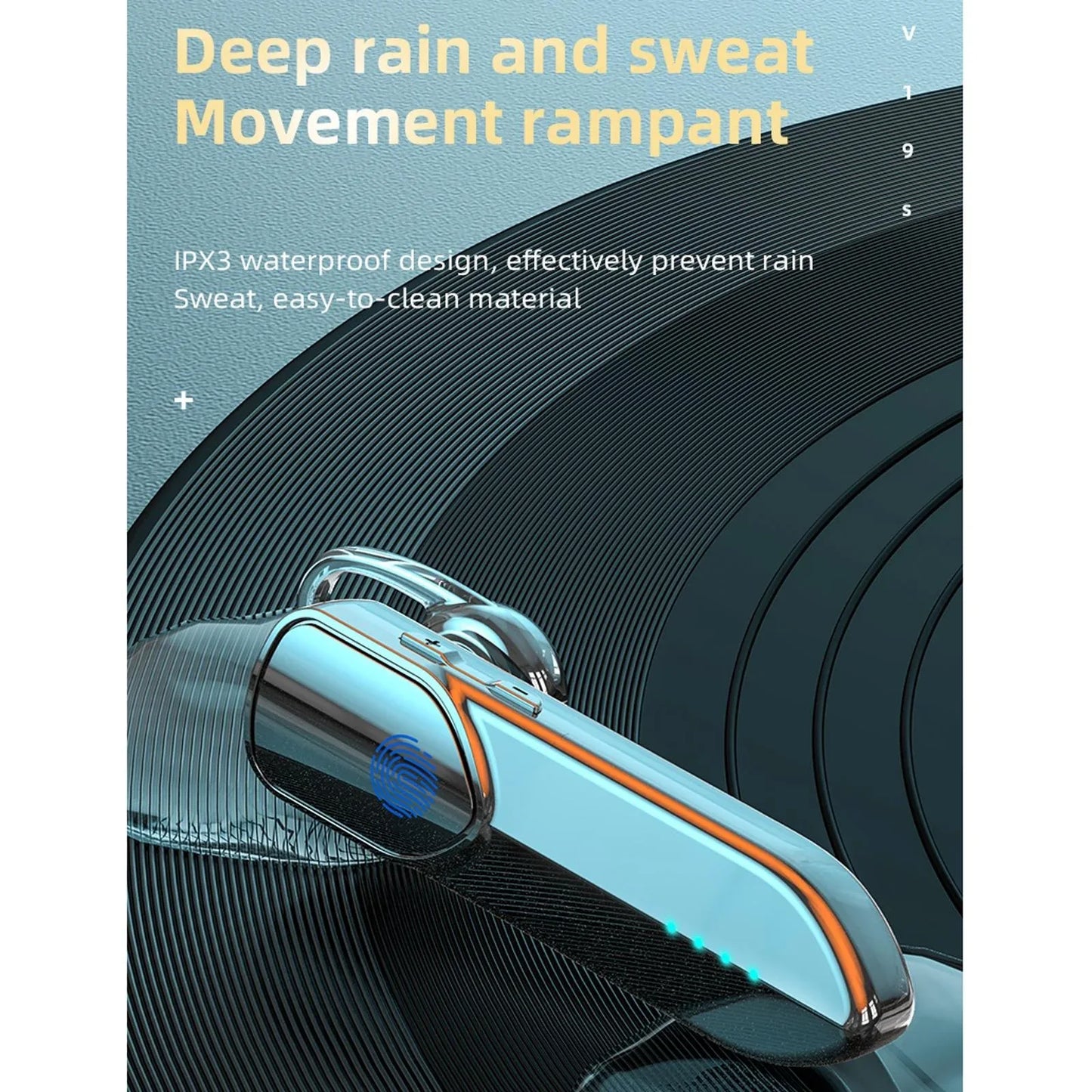 Business Style Bluetooth 5.0 Earphone with Fingerprint Touch - Silver - Mekamart Australia