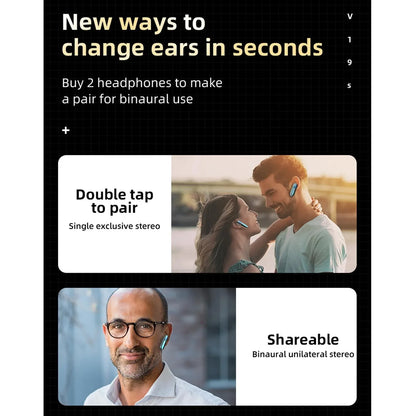 Business Style Bluetooth 5.0 Earphone with Fingerprint Touch - Silver - Mekamart Australia