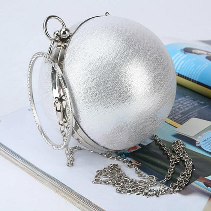 Chic Round Ball Clutch for Evening Events - Gold - Mekamart Australia