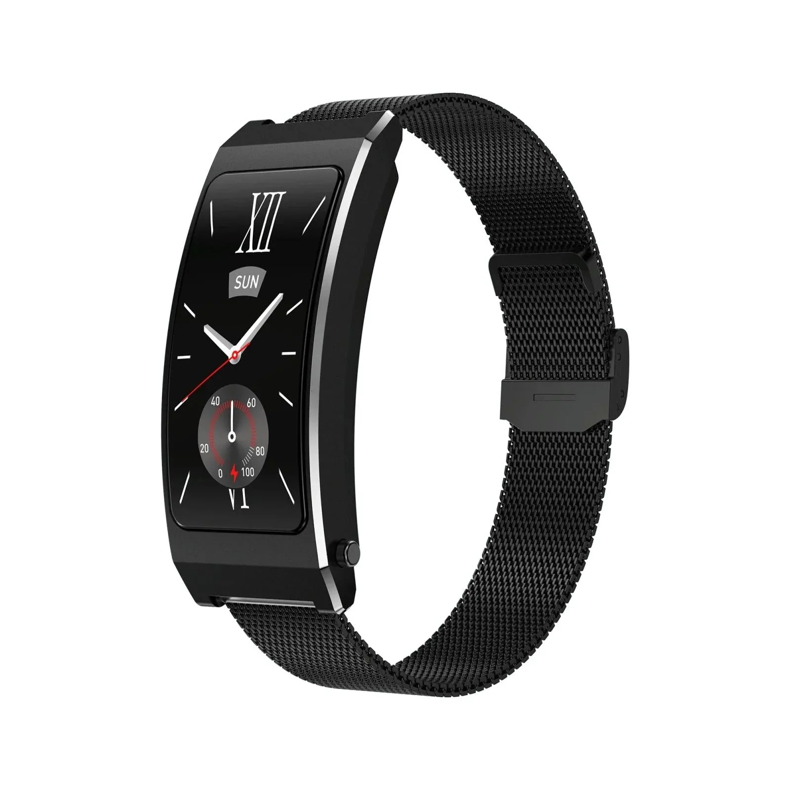 Smart Health Monitoring Bracelet With Bt Call And Leather Strap - Tarnish Steel Strap - Mekamart Australia