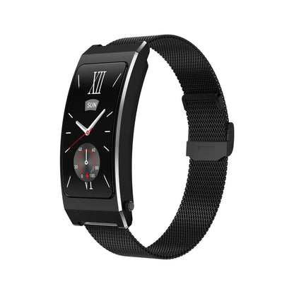 Smart Health Monitoring Bracelet With Bt Call And Leather Strap - Tarnish Steel Strap - Mekamart Australia