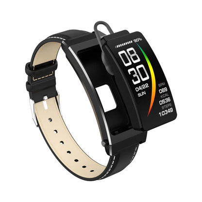 Smart Health Monitoring Bracelet With Bt Call And Leather Strap - Tarnish Steel Strap - Mekamart Australia