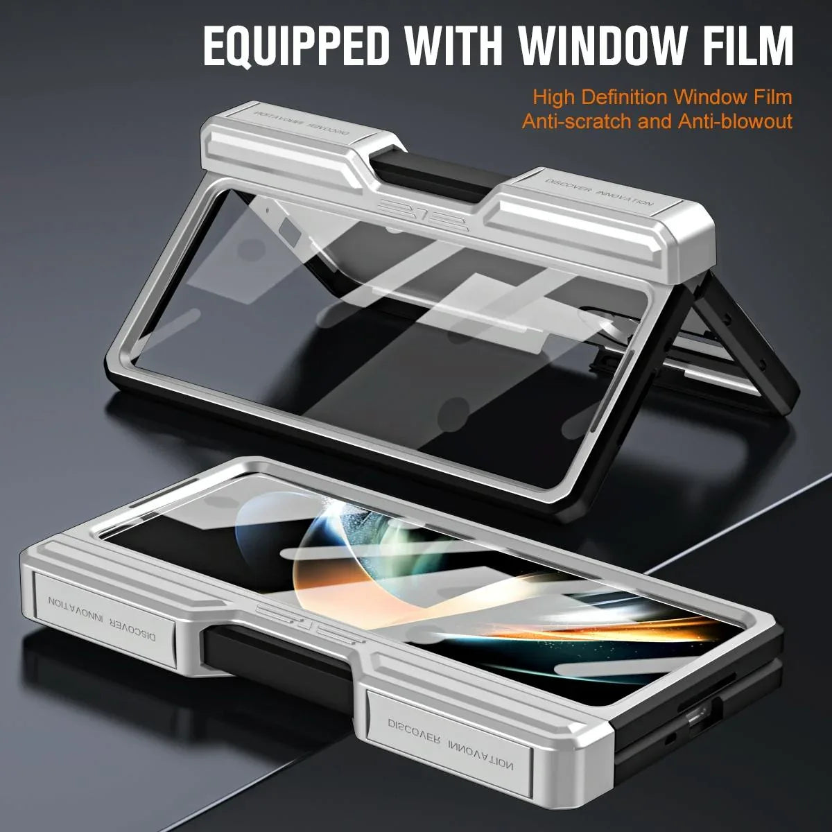 For Samsung Galaxy Z Fold4 5G Shockproof Tpu Pc Case With Pen - Gold - Mekamart Australia