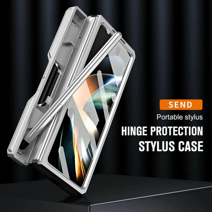 For Samsung Galaxy Z Fold4 5G Shockproof Tpu Pc Case With Pen - Gold - Mekamart Australia