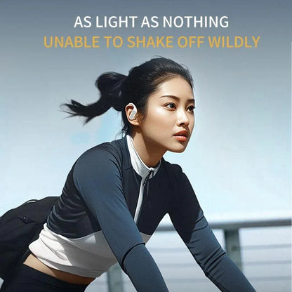 Wireless Stereo Earphones with Charging Case - Hanging Ear Design - White - Mekamart Australia