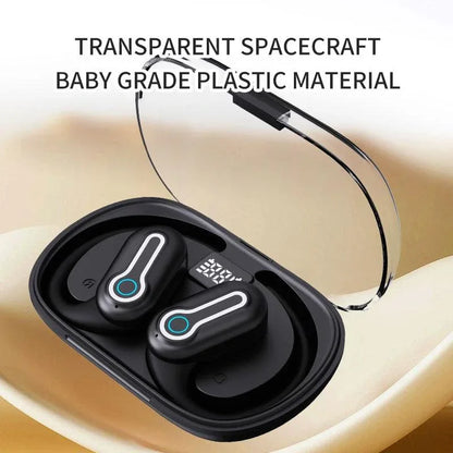 Wireless Stereo Earphones with Charging Case - Hanging Ear Design - White - Mekamart Australia