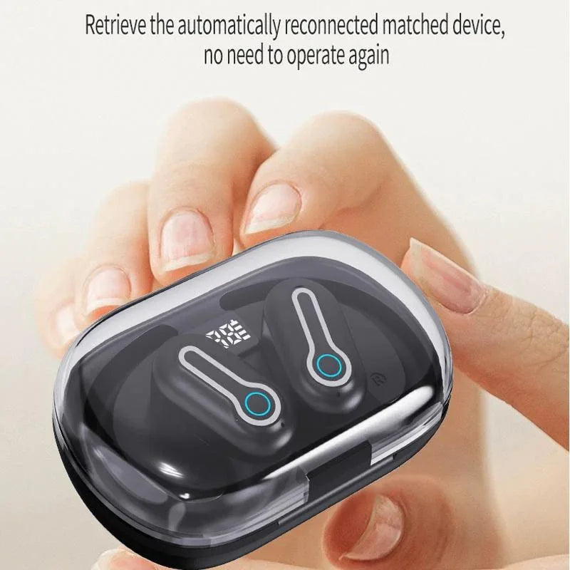 Wireless Stereo Earphones with Charging Case - Hanging Ear Design - White - Mekamart Australia