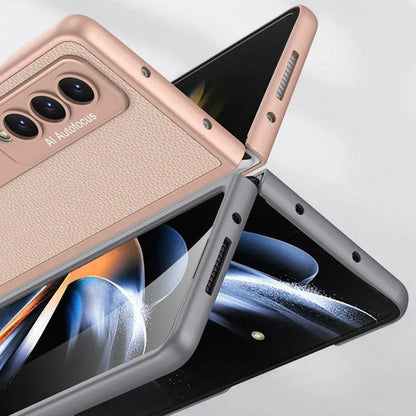 For Samsung Galaxy Z Fold4 5G Leather Case With Stand - Ultra Thin - Grey - Mekamart Australia