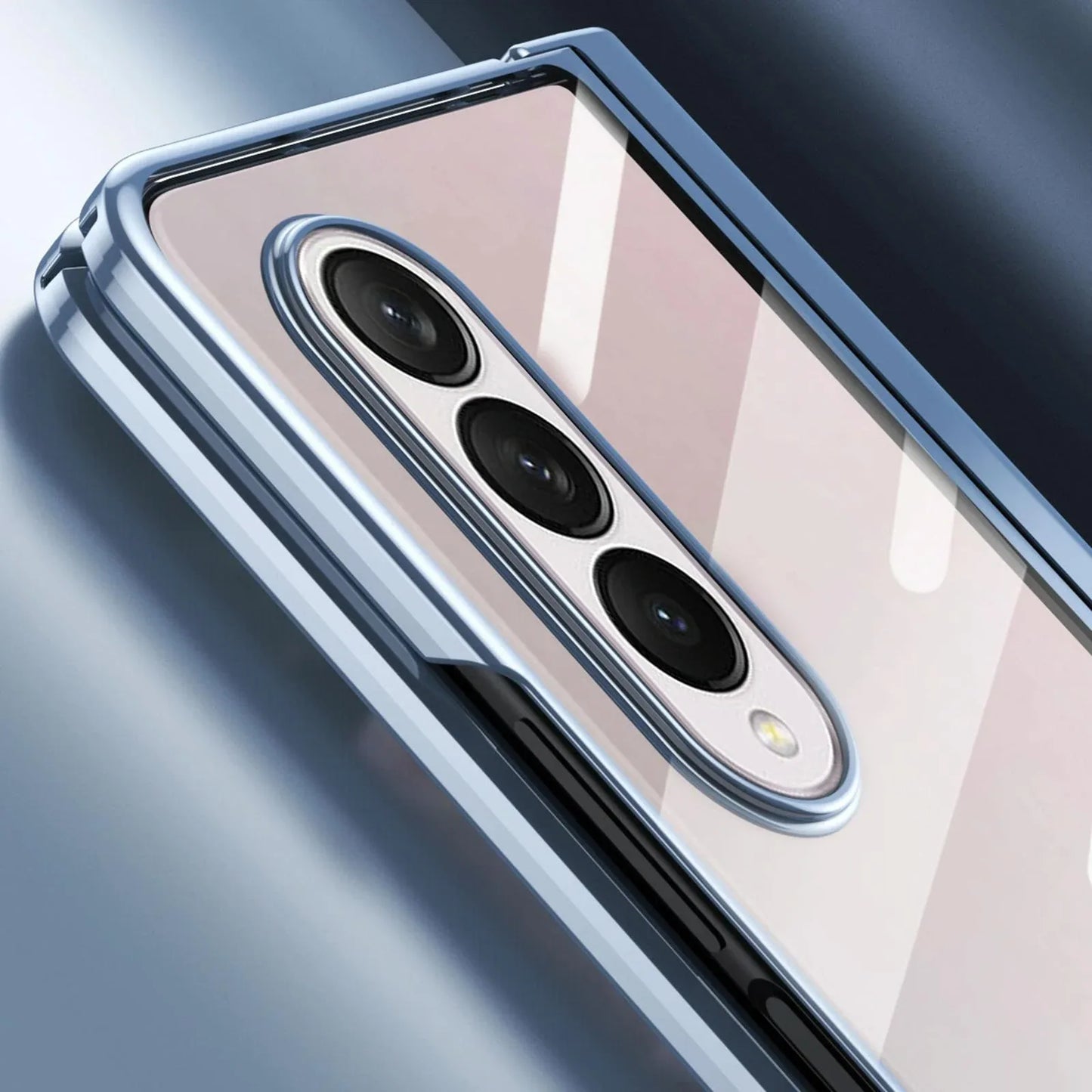 For Samsung Galaxy Z Fold4 5G Samsung Fold 4 Full Body Hinge Case - Electroplated - Black - Mekamart Australia