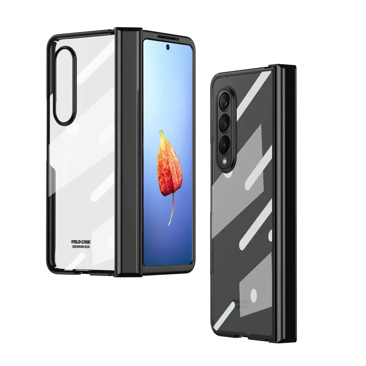 For Samsung Galaxy Z Fold4 5G Samsung Fold 4 Full Body Hinge Case - Electroplated - Black - Mekamart Australia