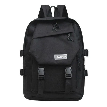 School Backpack with Harajuku Style - Black - Mekamart Australia