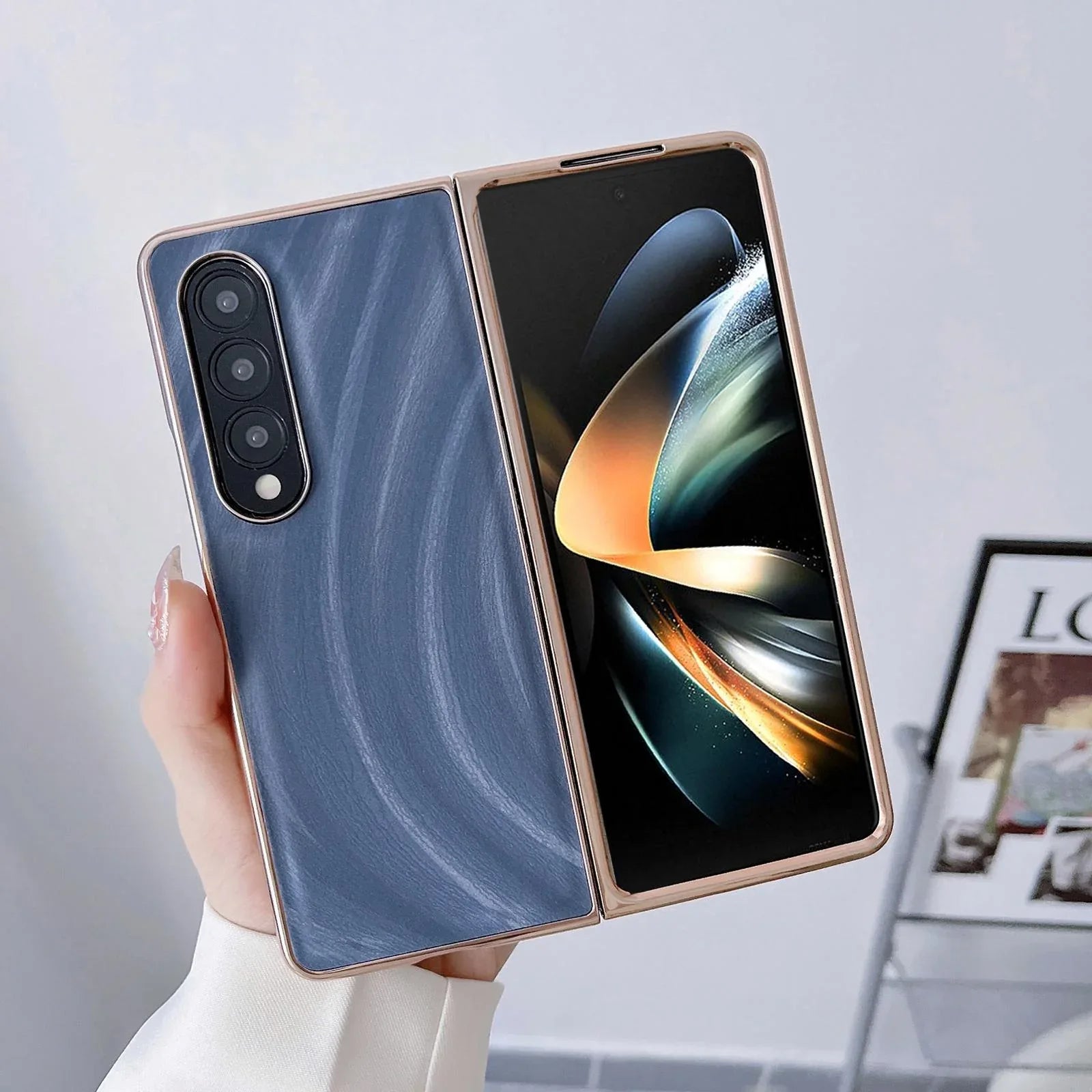 For Samsung Galaxy Z Fold4 5G Nano Electroplating Case - Green Grass - Mekamart Australia