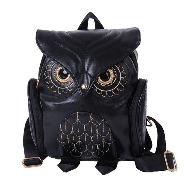 Women Owl Print Pu Backpack - Colourful and Stylish - Pink - Mekamart Australia