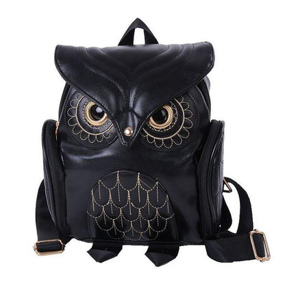 Women Owl Print Pu Backpack - Colourful and Stylish - Pink - Mekamart Australia