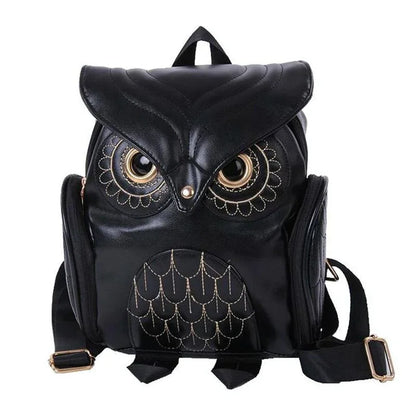 Women Owl Print Pu Backpack - Colourful and Stylish - Pink - Mekamart Australia