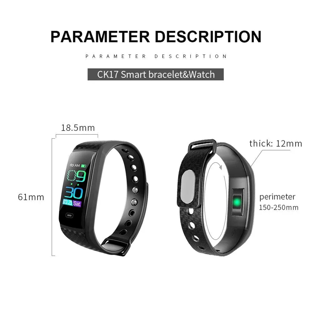Smart Bracelet With Call Reminder Heart Rate & Sleep Monitoring - Ip67 Waterproof - Black - Mekamart Australia