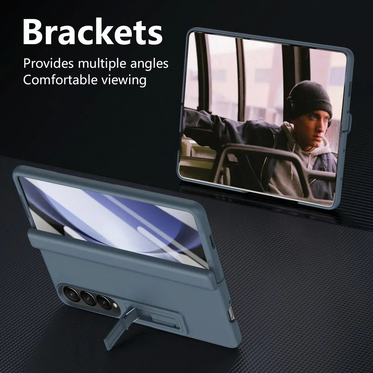 For Samsung Galaxy Z Fold4 5G Shockproof Case With Holder - All-Inclusive - Red - Mekamart Australia