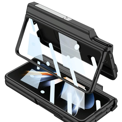 For Samsung Galaxy Z Fold4 5G Magnetic Armor Phone Case - Full Coverage - Litchi Texture - Mekamart Australia