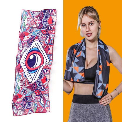 Quick Drying Gym Towel For Sports - Geometric Triangle