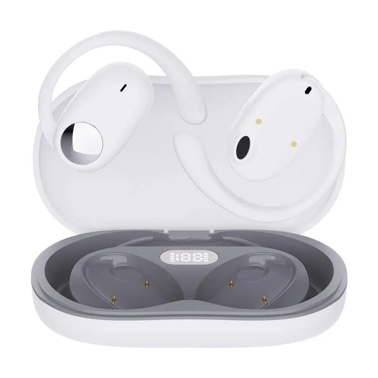 Wireless Dual-mic Bluetooth Earphones with Noise Reduction and Led Display - Skin-Colour - Mekamart Australia