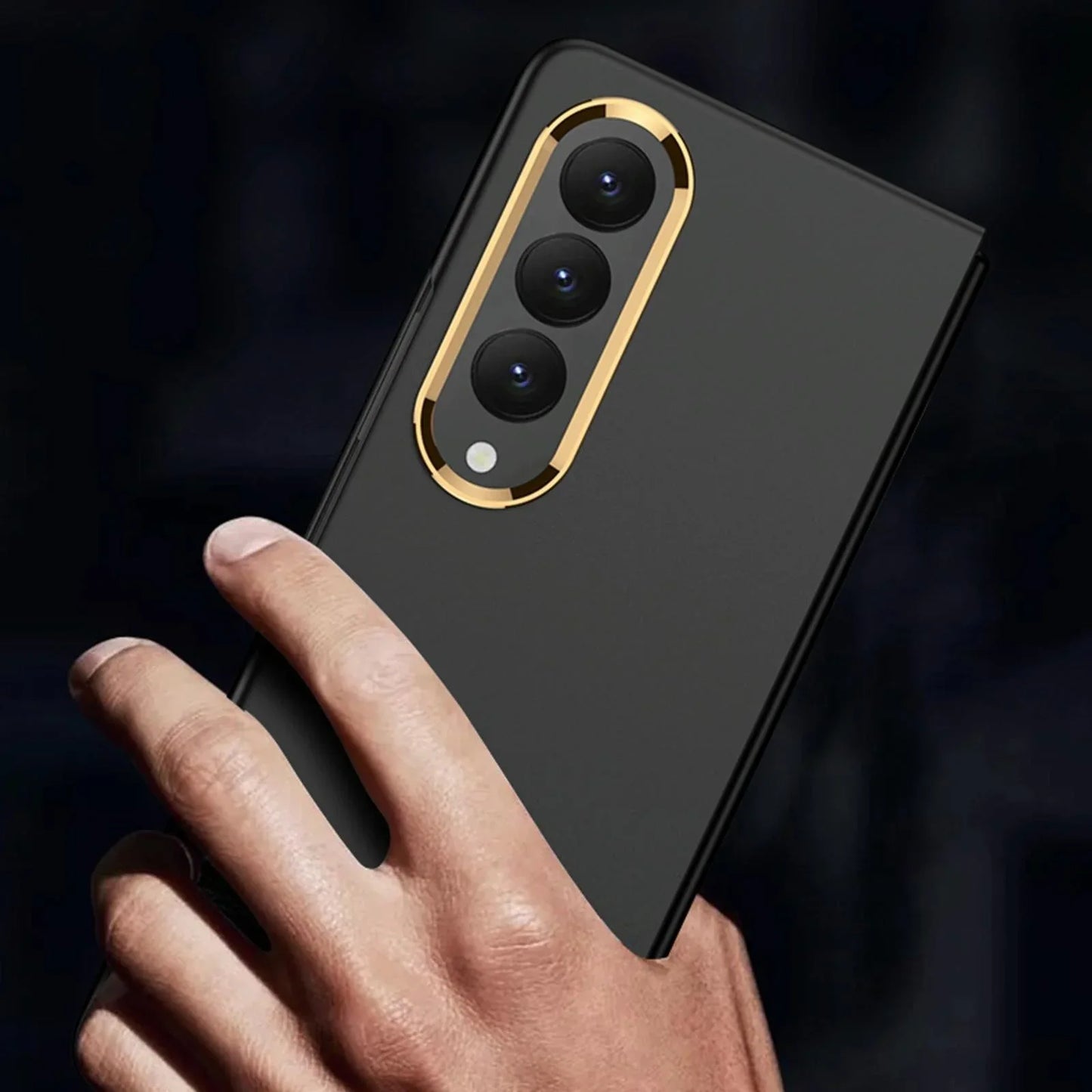 For Samsung Galaxy Z Fold4 5G Electroplating Lens Frame Case - Ultra Thin - White - Mekamart Australia