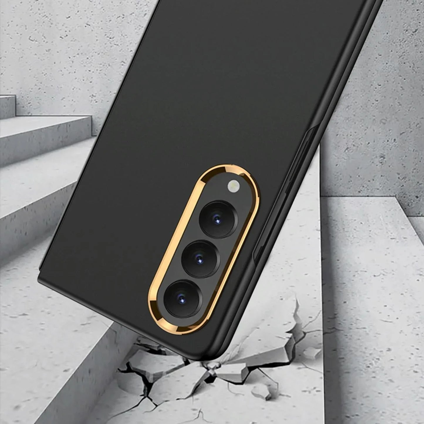 For Samsung Galaxy Z Fold4 5G Electroplating Lens Frame Case - Ultra Thin - White - Mekamart Australia