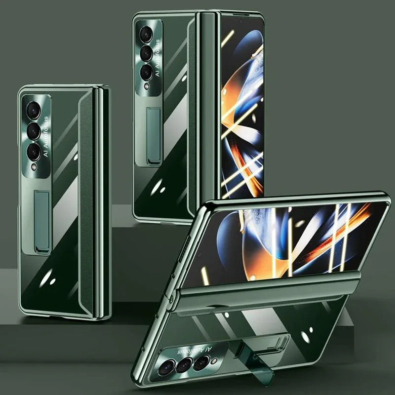 For Samsung Galaxy Z Fold4 5G Samsung Fold 4 Full Body Hinge Case - Electroplated - Green - Mekamart Australia