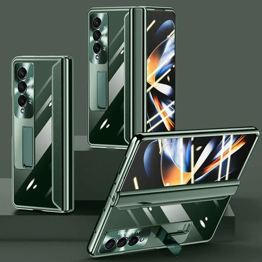 For Samsung Galaxy Z Fold4 5G Samsung Fold 4 Full Body Hinge Case - Electroplated - Green - Mekamart Australia