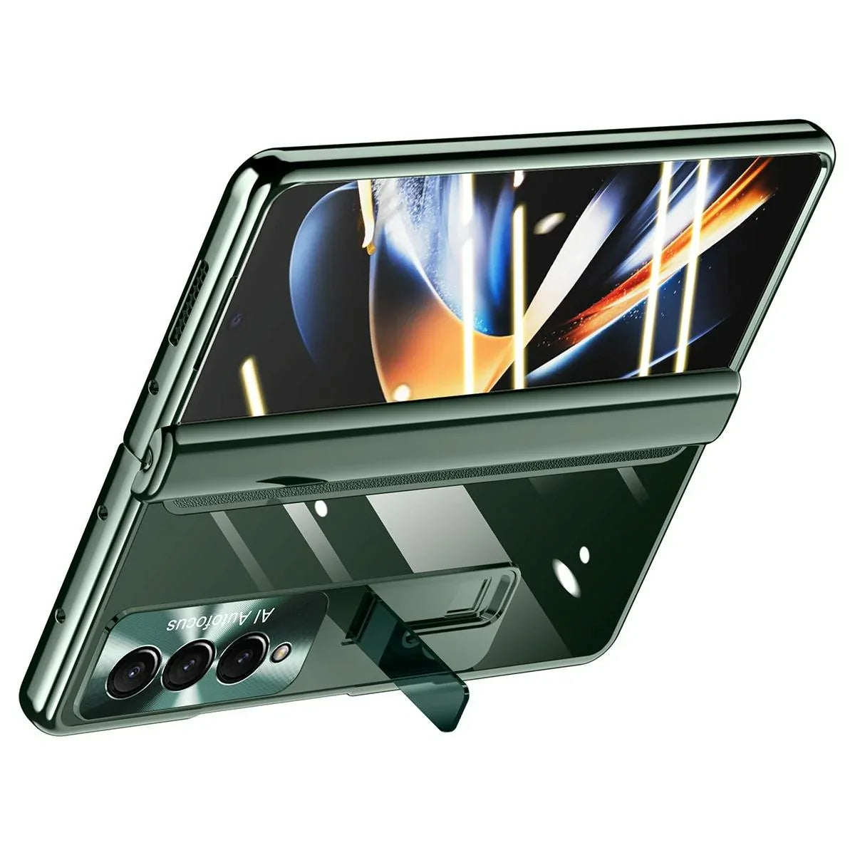 For Samsung Galaxy Z Fold4 5G Samsung Fold 4 Full Body Hinge Case - Electroplated - Green - Mekamart Australia