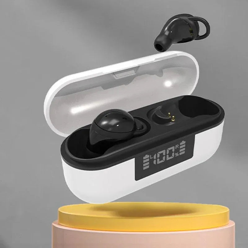 Wireless Noise-cancelling Earbuds with Digital Display and Charging Case - Skin Colour - Mekamart Australia