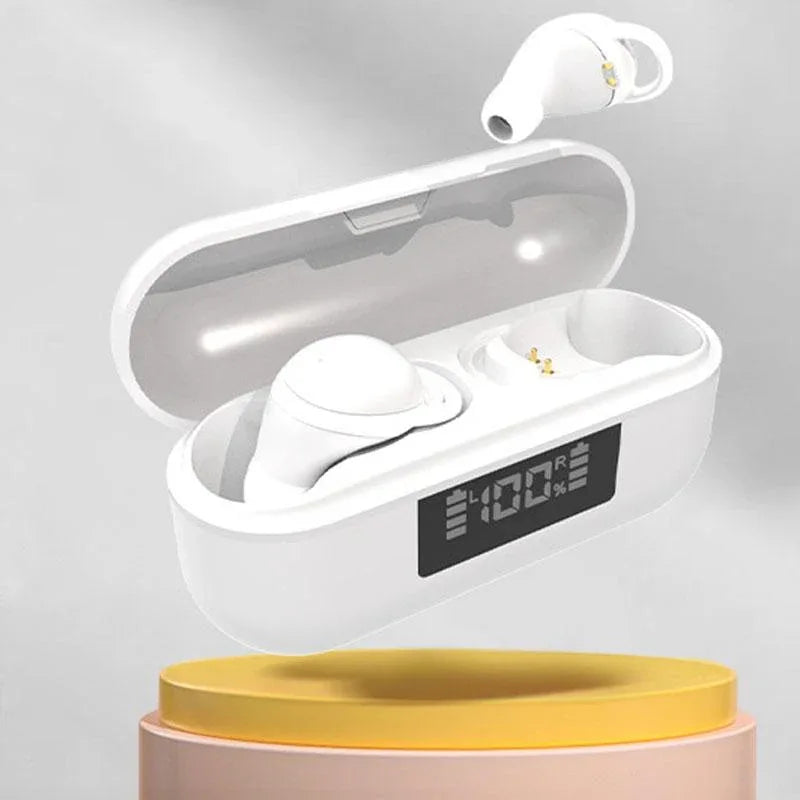 Wireless Noise-cancelling Earbuds with Digital Display and Charging Case - Skin Colour - Mekamart Australia