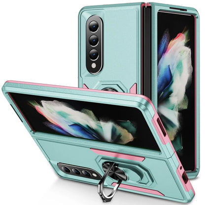 For Samsung Galaxy Z Fold4 5G Shockproof Case With Holder - Pc Tpu - Black - Mekamart Australia