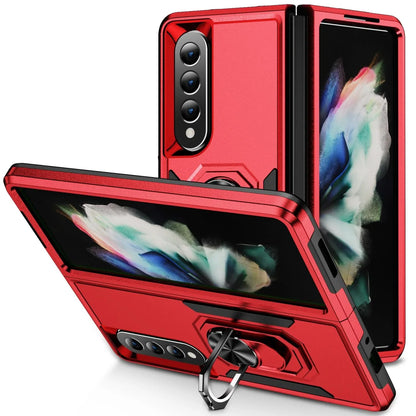 For Samsung Galaxy Z Fold4 5G Shockproof Case With Holder - Pc Tpu - Black - Mekamart Australia