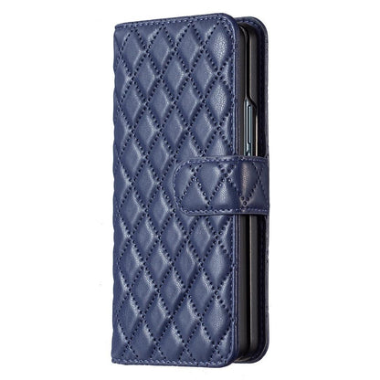 For Samsung Galaxy Z Fold4 5G Diamond Lattice Flip Wallet Case - Pink - Mekamart Australia