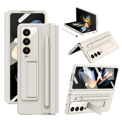 For Samsung Galaxy Z Fold4 5G Full Coverage Pc Case With Pen - White - Mekamart Australia