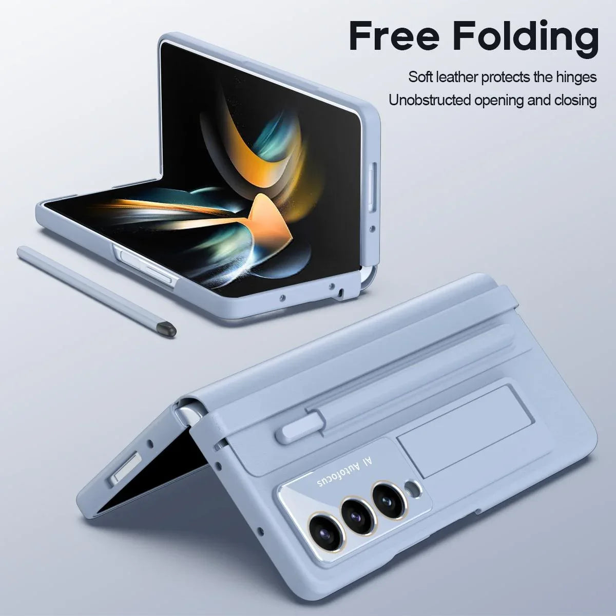 For Samsung Galaxy Z Fold4 5G Full Coverage Pc Case With Pen - White - Mekamart Australia